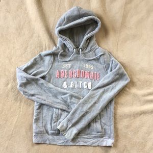 Gray embroidered Abercrombie hoodie